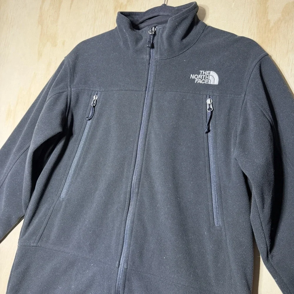The North Face Mens Black Full Zip Fleece Jacket Outdoor Hiking Size S